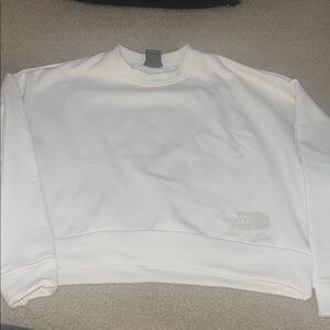 The North Face cropped  Cream Crewneck sweatshirt